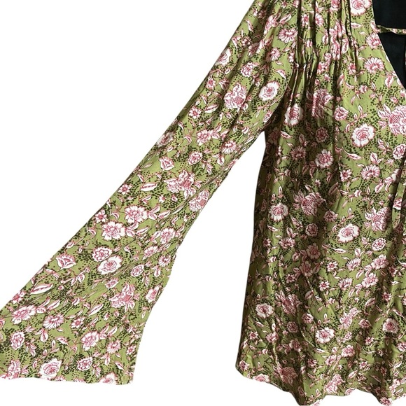 JESSICA SIMPSON LONG SLEEVED BOHEMIAN BELL SLEEVED BLOUSE SZ SM NWTS - Picture 3 of 8